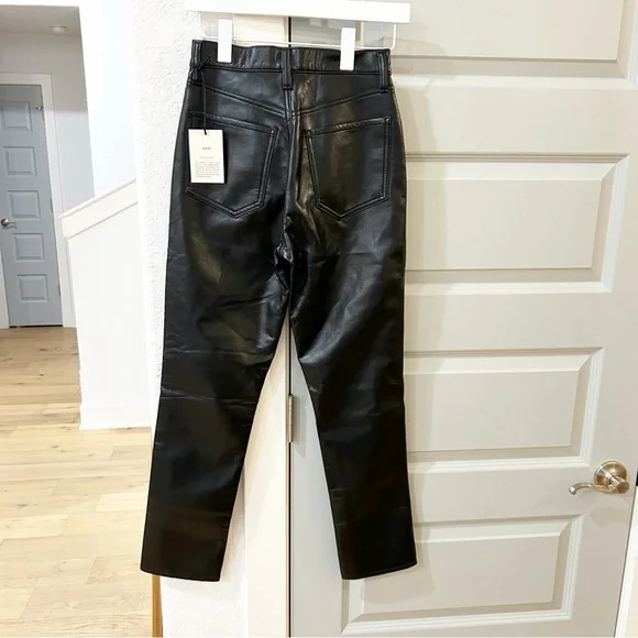 NWT Agolde Recycled Leather Riley Long Pants - Picture 3 of 5
